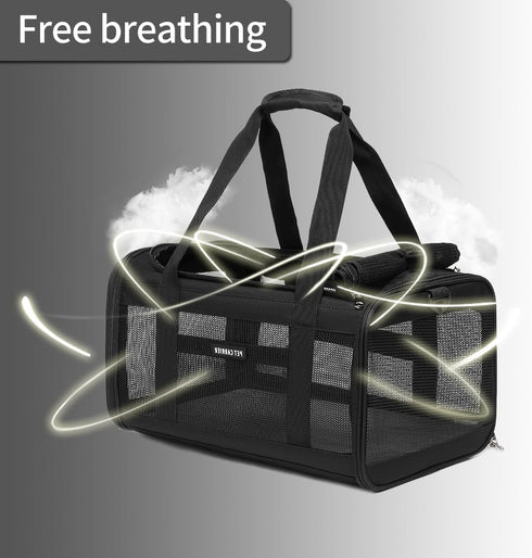 15 lbs, Airline Approved Pet Carrier for Cats and Small Dogs up to Breathable Mesh and Collapsible Design, Portable