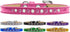 Dog Ice Cream Collar for Puppy and Pet, Pink with Pearl & Pink Crystal Rimsets, Size 16