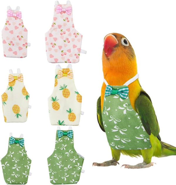 SUPERFINDINGS 6Pcs Bird Diaper Reusable Parrot Nappy with Washable Waterproof Cute Urine