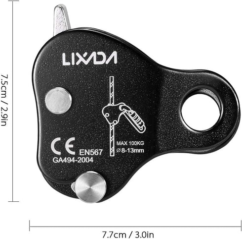 Lixada Rock Climbing Ascender - Ultralight Fall Arrest Protection Belay Device for Outdoor Climbing