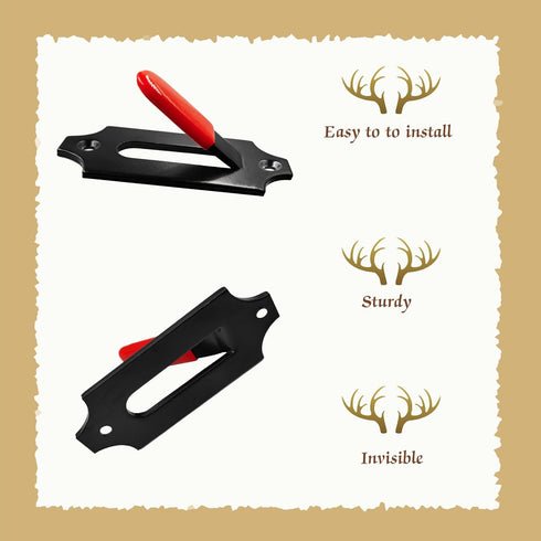 LAJIAOZ 3Pcs European Mount Skull Hangers with Silicone Protector for Indoor/Outdoor Hunting Displays (Red)
