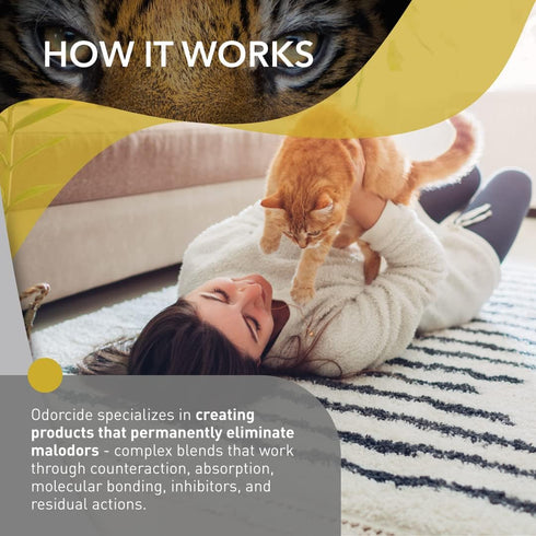Odorcide Cat Attack Concentrate 16 oz, Cat Odor Eliminator for Strong Odor, Urine Remover for Carpet & Upholstery