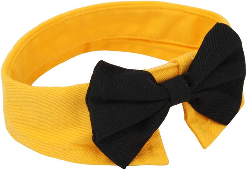 Handcrafted Adjustable Formal Pet Bowtie Collar Neck Tie for Dogs & Cats (S, Black 1)