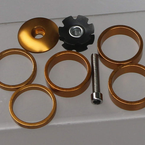 GANOPPER 1 1/8 Inch Headset Spacer with Stem Top Cap, Available in Black, Red, Blue, Gold