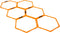 Hex Agility Rings Set of 6/12 - Speed & Agility Footwork Training Equipment for Home Gym, Kids and Adults (Orange)