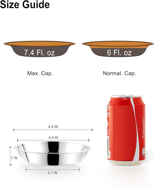 VENTION Stainless Steel Cat Bowls, Whisker Fatigue Cat Bowl, Metal Cat Dishes, Shallow Cat Food Dish