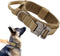 Tactical Dog Collar - Military Adjustable Nylon Heavy Duty Dog Collar with Metal Buckle and Handle for Training (Brown,