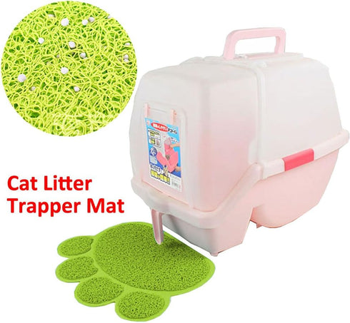 PVC Pet Dog Cat Puppy Dish Bowl, Grey Small, Non-Slip Feeding Mat, Paw Shape