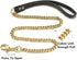 18K Gold Dog Chain Leash, 11MM Solid Chew Proof Stainless Steel Cuban Link with Smooth Leather Handle, 3FT/4FT/5FT