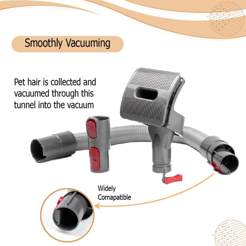 Pet Grooming Kit for Dyson V7, V8, V10, V11, V12, V15 (Vacuum Not Included), Deshedding Tools, Undercoat Fur Comb Kit