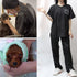 Short Sleeves Pet Grooming Smock with Zipper Dog Grooming Work Clothes with 2 Pockets Pet Grooming Shirt Dog Grooming Workwear for Pet Shop Men Women Poodle Large