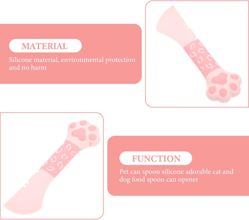 Mipcase Cat Wet Food Can Spoon, Universal Silicone Pet Can Opener, Mini Spatula for Feeding Storage