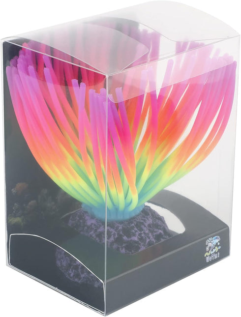 Uniclife Imitative Rainbow Sea Urchin Ball, Artificial Silicone Ornament with Glowing Effect for Fish Tanks.