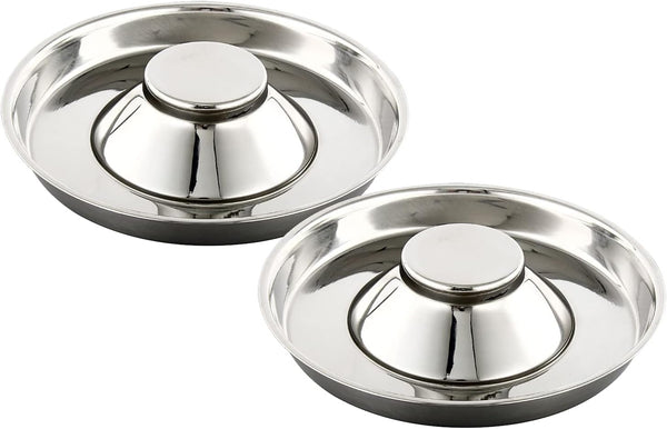 Stainless Steel Pet Bowl for Puppy and Cat, Dog Food and Water Feeding Bowl, 2PC, M Size
