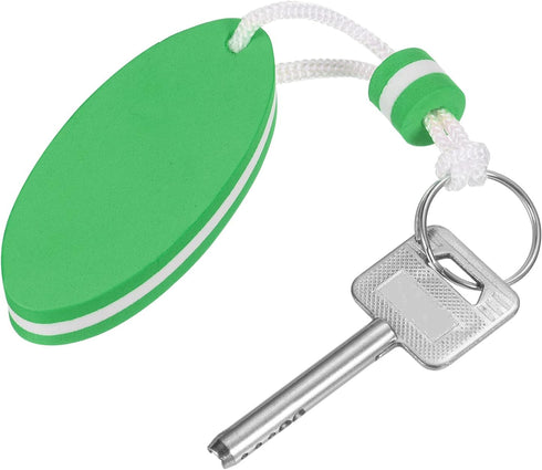 PATIKIL 2 Pack Floating Keychain, Sports Buoy Key Rings, Oval Buoyant Key Holder for Fishing Kayaking, Green