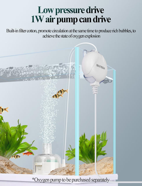 UPETTOOLS Mini Aquarium Sponge Filter, Submersible Fish Filter with Built-in Air Bubble Stone for 5 Gallon Tanks