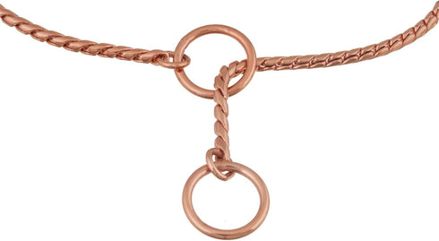 Alvalley Metal Chain Dog Show Collar - Adjustable Fine Brass Snake Chain Collar for All Sizes (Rose Gold, 18", 3.8mm