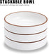 5 inch Ceramic Cat Food Bowl Set of 3, White