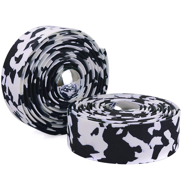 KINGOU Black & White Camouflage EVA Road Bike Handlebar Tape, 2PCS Per Set