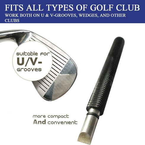 Golf Tool Set, Golf Club Groove Sharpener and Retractable Brush, Re-Grooving Tool and Cleaner for Wedges & Irons