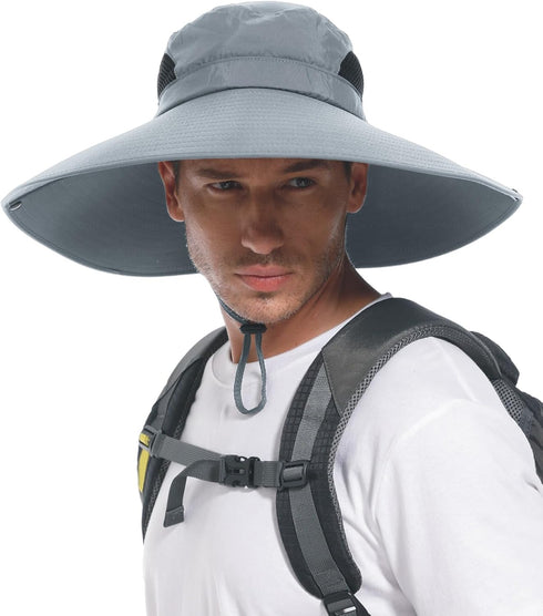 Ultra Wide Brim Hat for Men & Women, UPF50+ Waterproof Sun Hat for Fishing, Hiking, Camping & More
