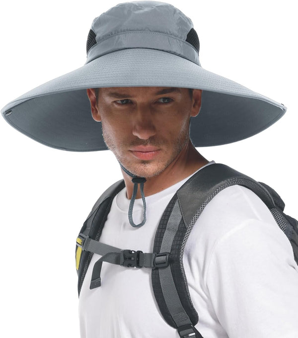 Ultra Wide Brim Hat for Men & Women, UPF50+ Waterproof Sun Hat for Fishing, Hiking, Camping & More
