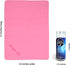 Flow Swim Chamois - Quick Dry Towel for Swimming, Diving, Triathlons & Other Water Sports (Pink)