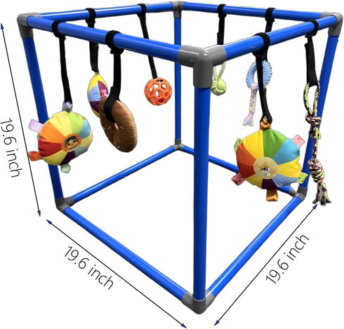 RAOPINGX (XL:19.6 19.6 Inch) Puppy Play Gym for Small Breed Dogs, Removable Hanging Toys with Bungee Straps