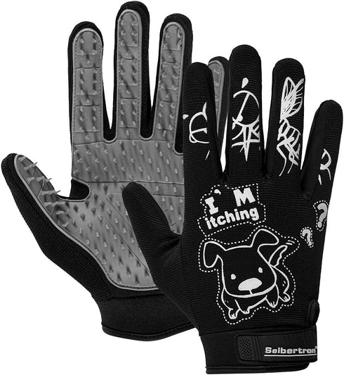 Seibertron P.G.M.G-1 Pet Hair Remover/Deshedding Gloves, Fits All Sizes, Works for Dogs, Cats, Horses, Short Fur