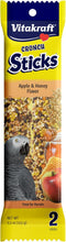 Vitakraft Crunch Sticks Parrot Treat, Apple and Honey Pet Bird Treat Toy
