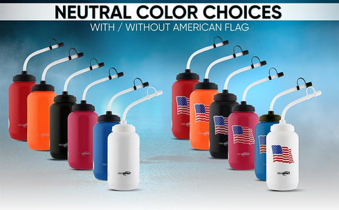 Pro Impact Squeezable Water Bottle, Bendable Long Straw, LDPE BPA Free Plastic, 35.5 Oz Hydration