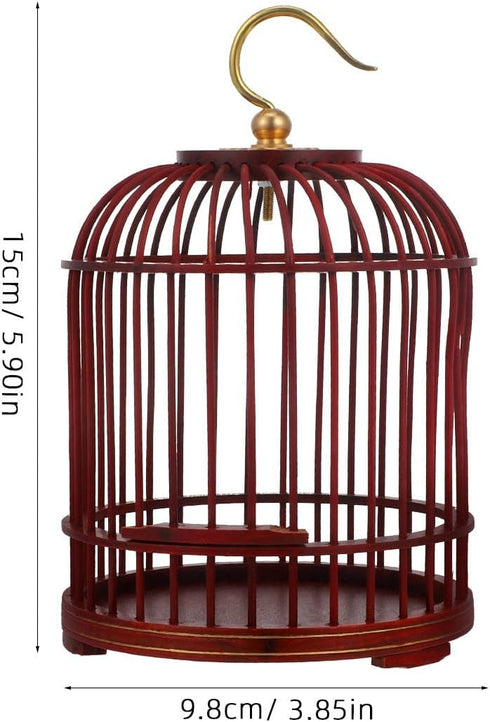 PRETYZOOM Vintage Pet Cage, Garden Insert Shelter, Hanging Cage for Hamster Habitat, Wooden Metal Container