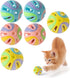 Colorful 1.9" Cat Toy Balls with Bell 6PCS, Interactive Hollow Design, Plastic,