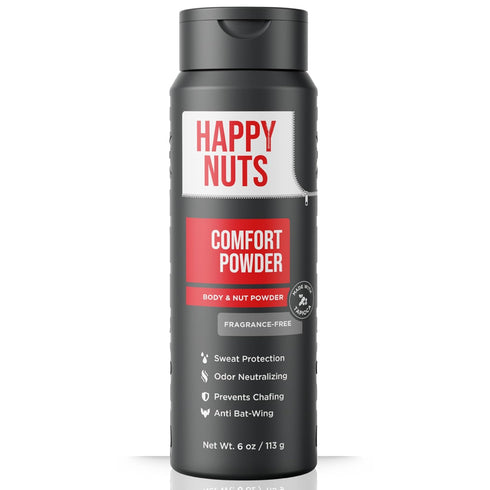 HAPPY NUTS Comfort Powder Deodorant For Men: Anti-Chafing, Sweat and Odor Control