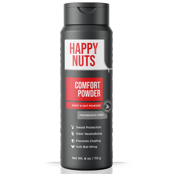 HAPPY NUTS Comfort Powder Deodorant For Men: Anti-Chafing, Sweat and Odor Control
