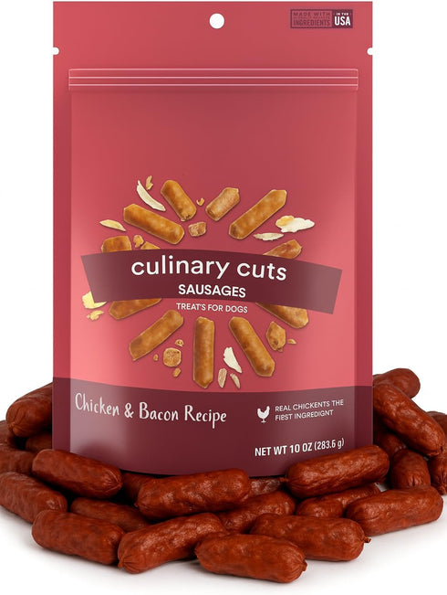 Generic Chicken Sausage Dog Treats Bacon Recipe Made in USA Culinary Cuts -