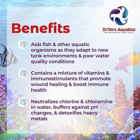 DrTim’s Aquatics First Defense for Saltwater Aquariums – 32 oz Stress Relief & Immune Support