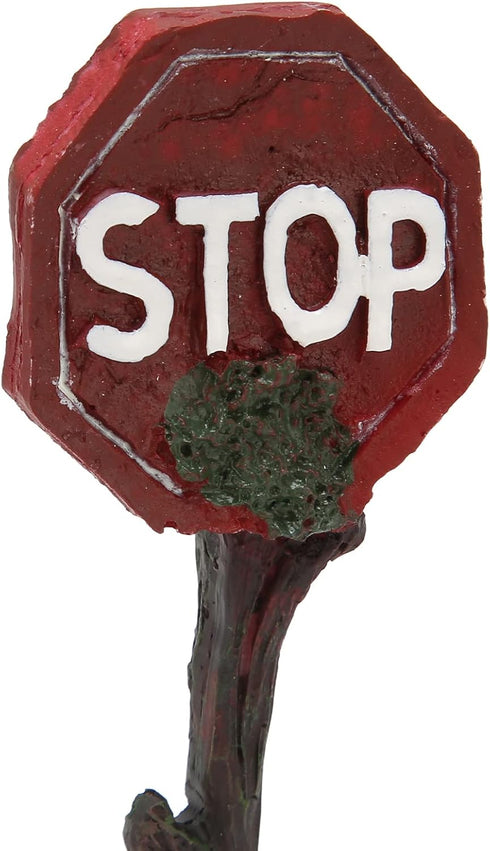 HEEPDD Fish Warning Sign, Resin Landscape Decoration for Small Medium Betta Fish, 6.1x2.3x1.6in