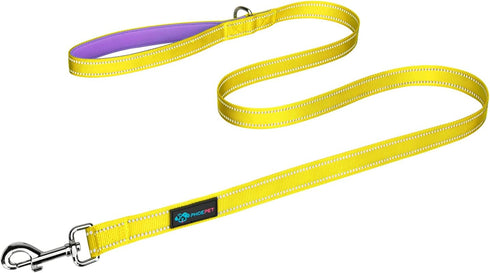 PHOEPET 5 Feet Dog Leash - Soft Padded Handle, Dual-Side Reflective, Fit for Hiking, Training, Camping (Yellow + Baby