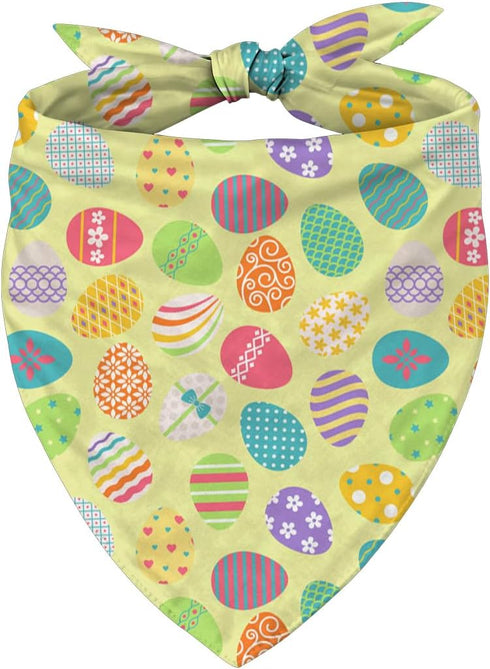 YJIKRTVT Easter Dog Bandana, Colorful Easter Egg Triangle Pet Scarf for Small Medium