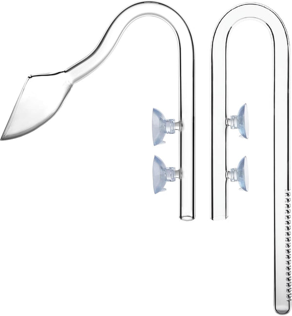 Glass Lily Pipe Inflow & Violet Outflow - Aquarium Planted Tank Aquascaping (17mm for 16/22mm tubing)