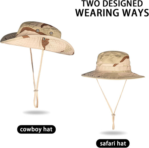 Sun Hats for Men Women Bucket Hat UPF 50+ UV Protection Boonie Hat for Safari Fishing Hiking Garden Beach