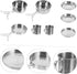 1set Set Backpacking Toddmomy Outdoor Cookware Stainless Steel Portable Cooking Pot and Frying Pan for Camping Picnic