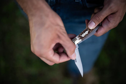 Uncle Henry Next Gen Staglon 885UH Sr. Rancher 6.9in Folding Knife with Stainless Steel Clip-Point Blade for Hunting