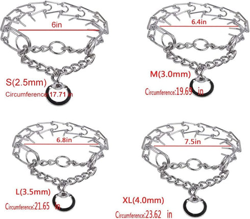 Darkyazi Durable Pinch Collar, Adjustable Stainless Steel Training Collar for Medium Large Dogs (Small, Pack of 1,