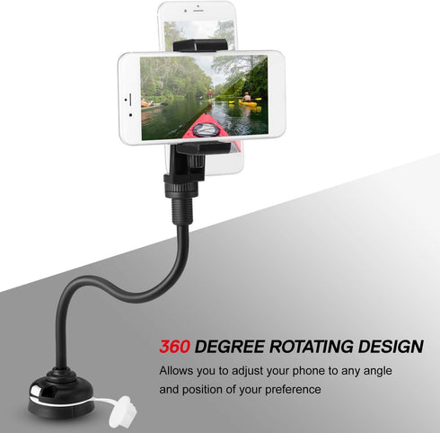 Lixada Kayak Phone Mount - Universal Boat Bracket Canoe Camera Holder with Flexible Long Arm