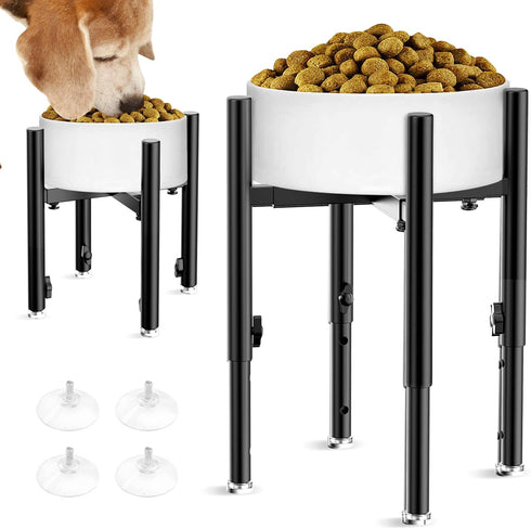 Adjustable Elevated Dog Bowl Stand, Fits 6-11 inches Bowls, 4 Height Adjustments for Large, Medium, and Small Dogs