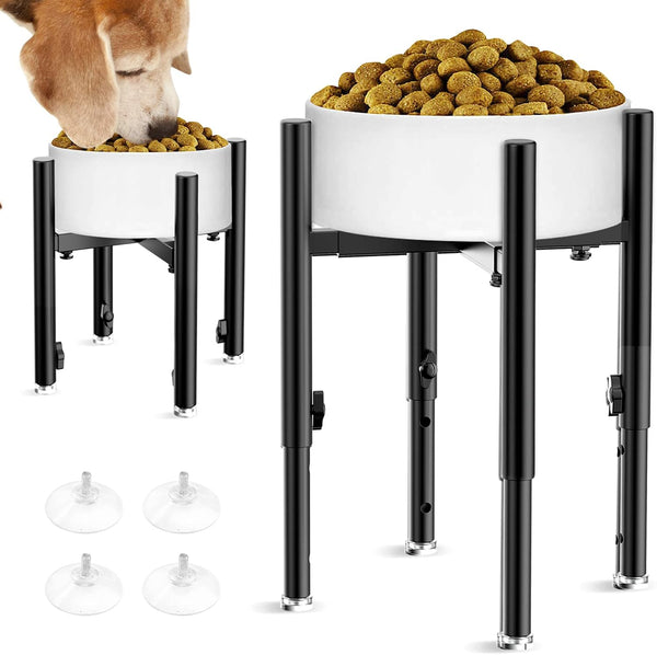 Adjustable Elevated Dog Bowl Stand, Fits 6-11 inches Bowls, 4 Height Adjustments for Large, Medium, and Small Dogs
