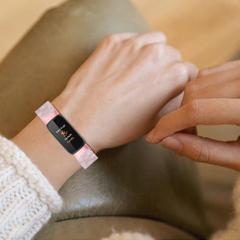 Wongeto Bands for Fitbit Luxe/Luxe SE, Resin Wristband Strap with Stainless Steel Buckle Replacement Bands