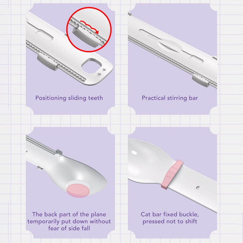 Sliding Cat Strip Squeeze Spoon, Multifunctional Cat Treat Feeding Spoon for Wet Treats